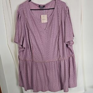 Lavender Eyelet Top